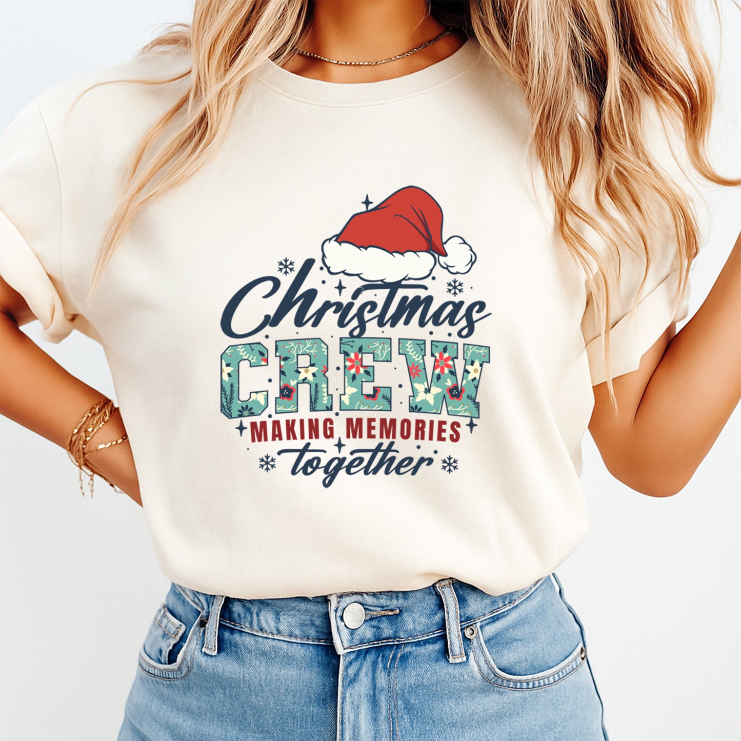 Christmas DTF Transfer – Christmas Crew Making Memories Together Ready to Press Iron On Heat Transfer for DIY Shirts 11840
