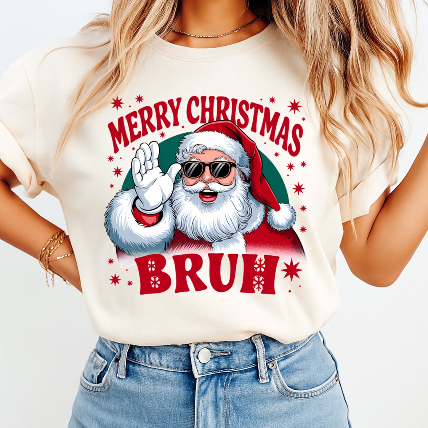 Christmas Santa Bruh DTF Transfer – Ready to Press Iron On Heat Transfer for DIY Shirts 11956