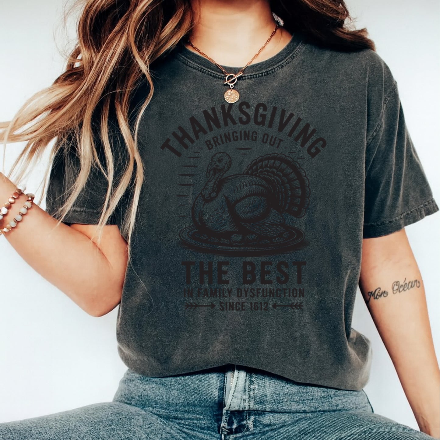 Thanksgiving Funny Dysfunction Turkey DTF Transfer – Ready to Press Iron On Heat Transfer for DIY Thanksgiving Shirts 12329