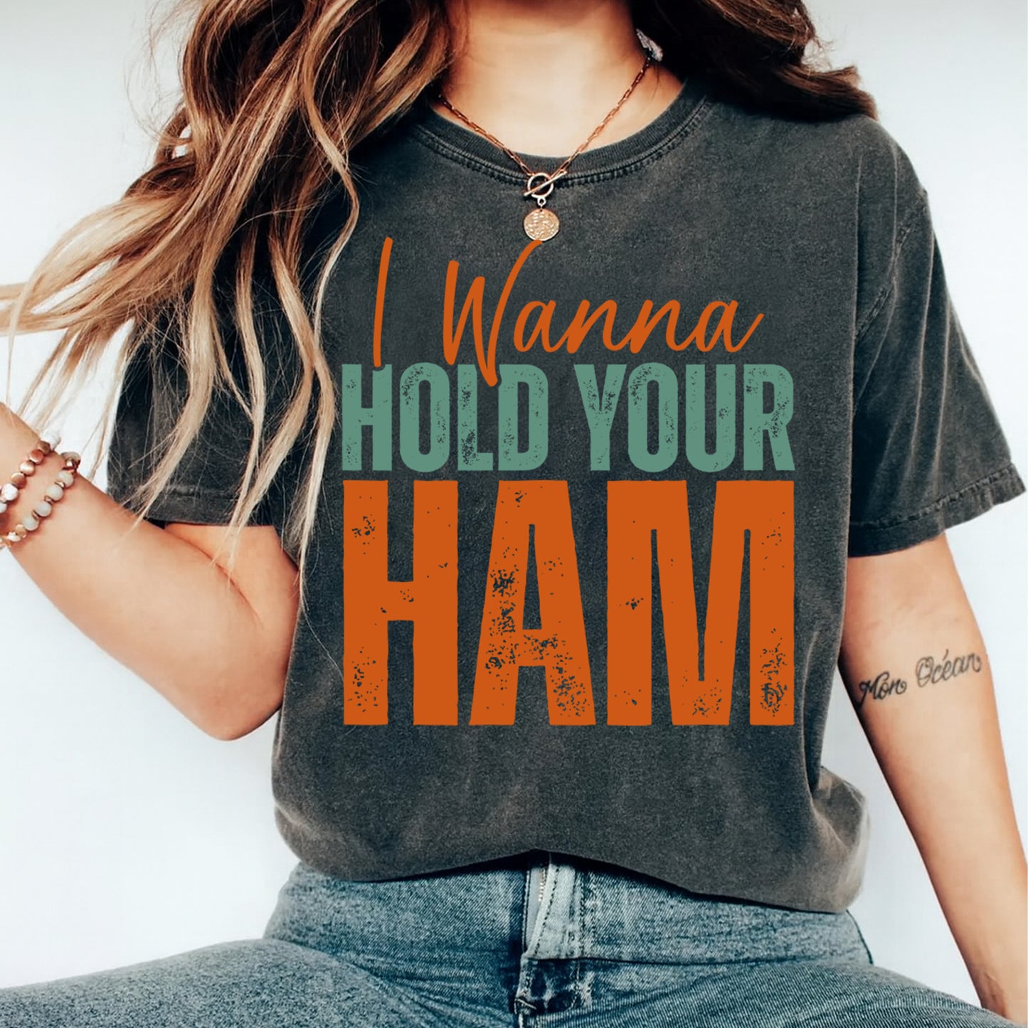 Thanksgiving DTF Transfer – I Wanna Hold Your Ham Ready to Press Iron On Heat Transfer DIY Thanksgiving Shirts 12473