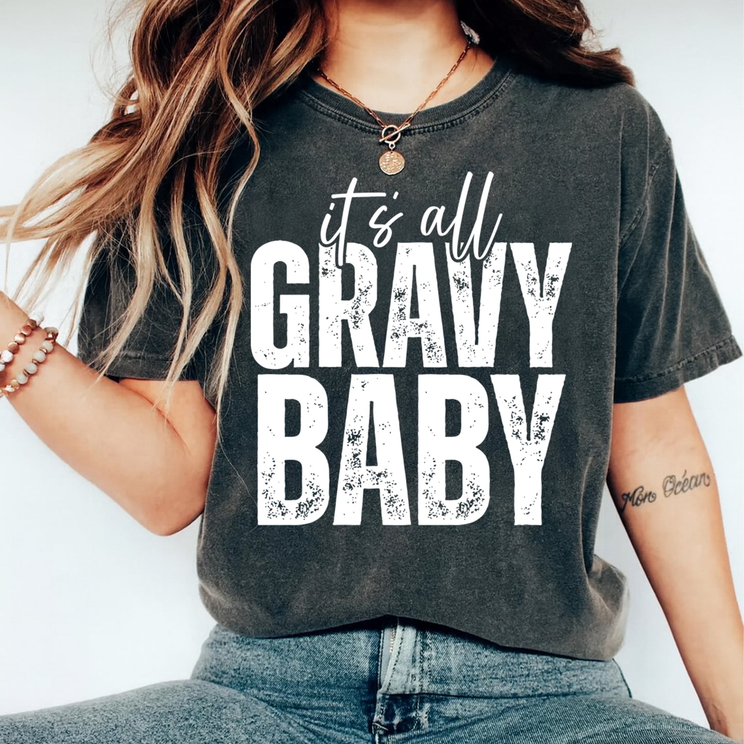 Thanksgiving DTF Transfer – It’s All Gravy Baby Ready to Press Iron On Heat Transfer DIY Thanksgiving Shirts 12477