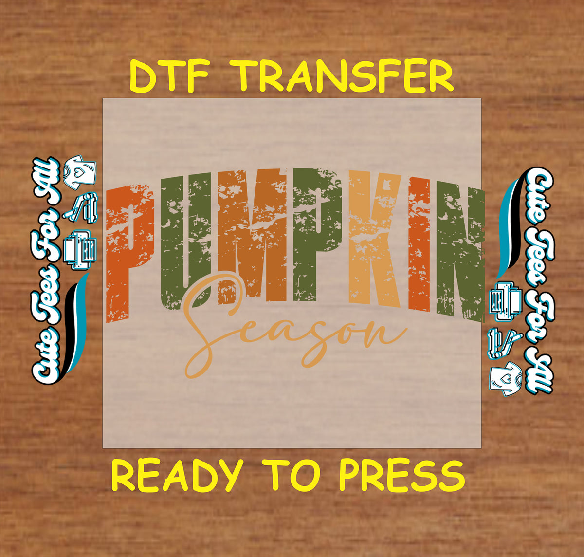 Fall Pumpkin Season DTF Transfer – Distressed Retro dtf mock up