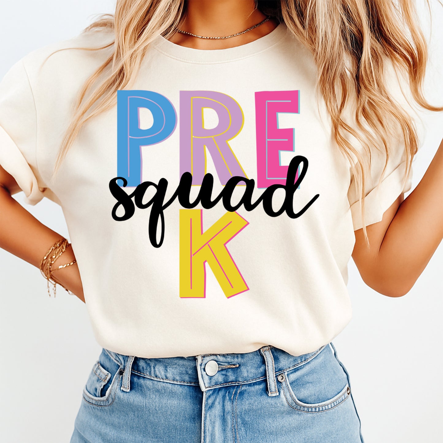 Pre K Squad DTF Transfer Ready to Press Iron On Heat Transfer 13960