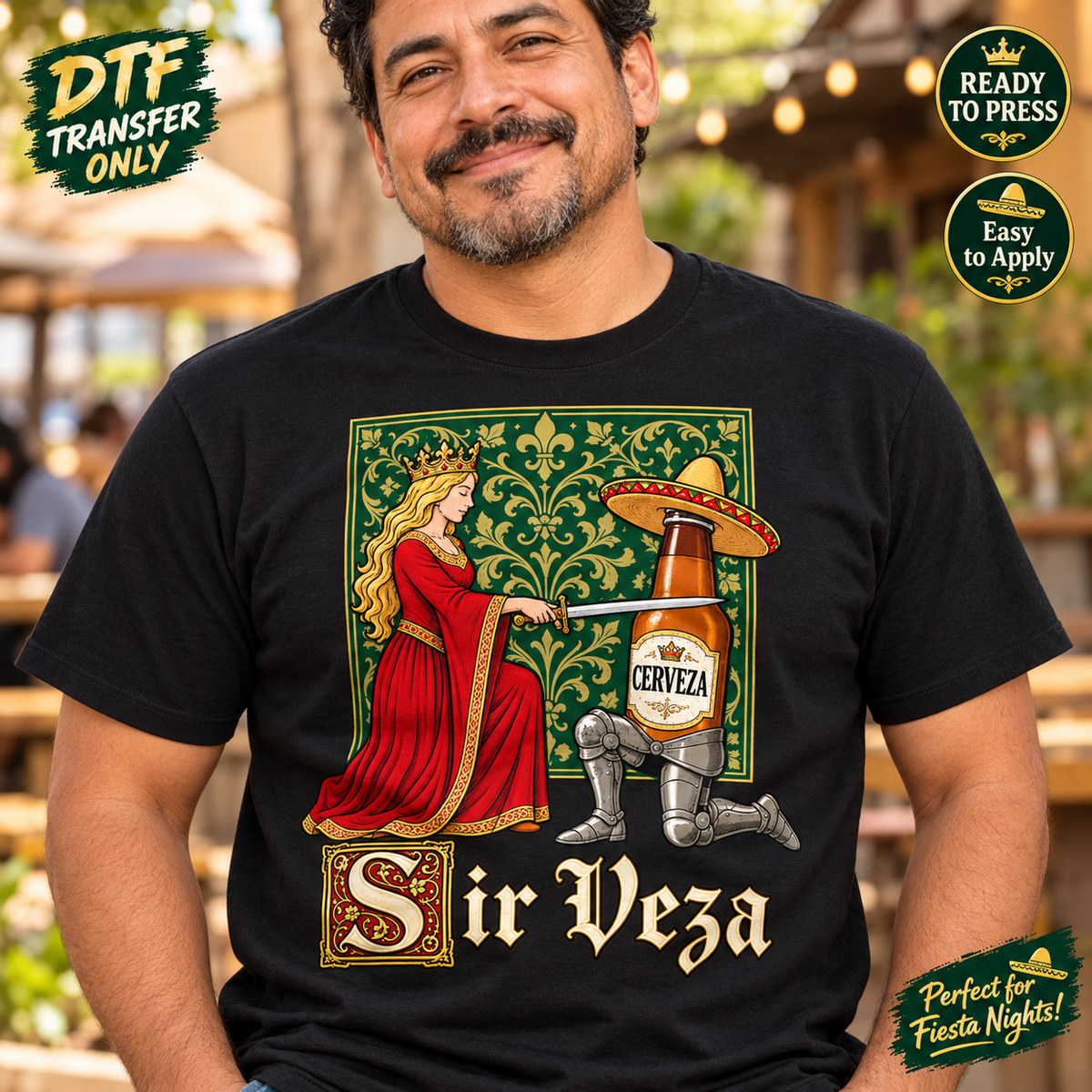 Funny Sir Vesa Beer DTF Transfer – Royal Cerveza mock up