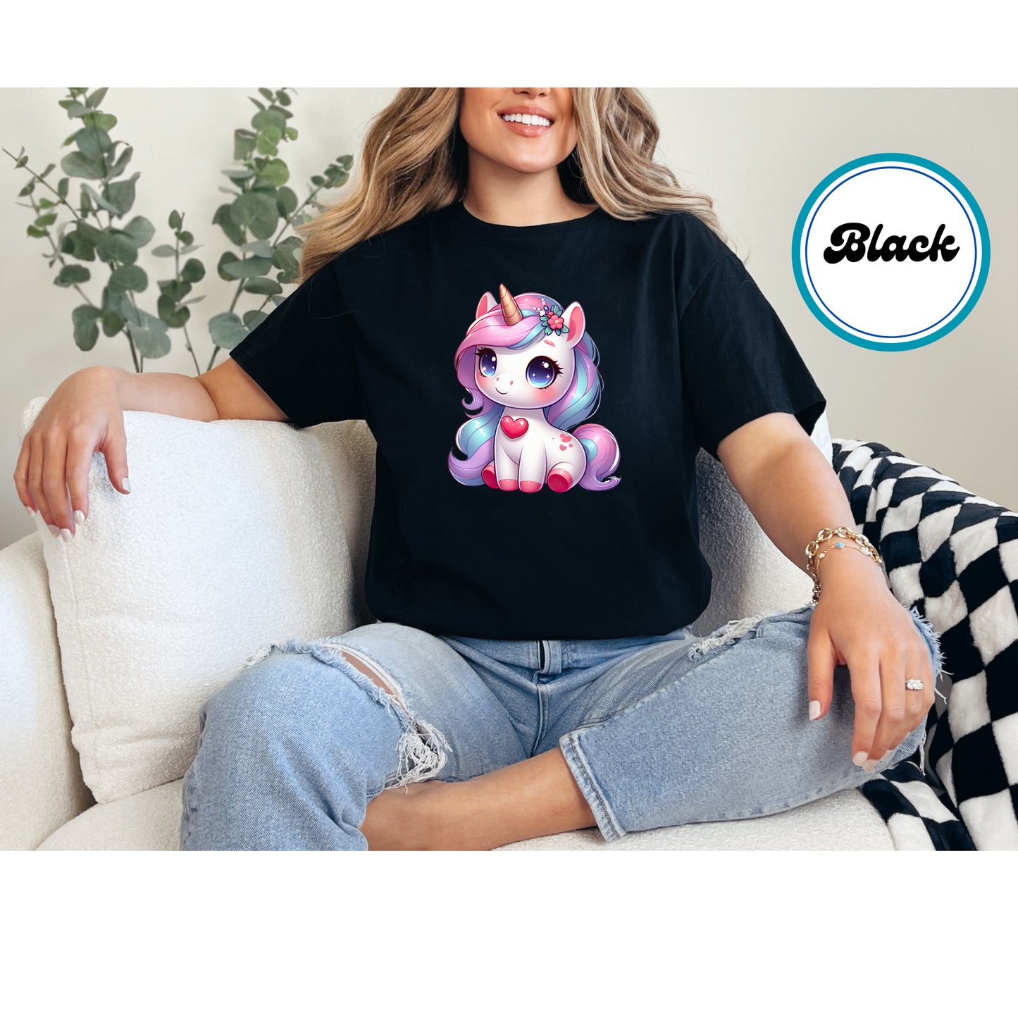 Valentines Day DTF Transfer Iron On Heat Transfer - Ready to Press, Pastel Unicorn DTF Transfer | Ready to Press | Valentine's Day Design 3606