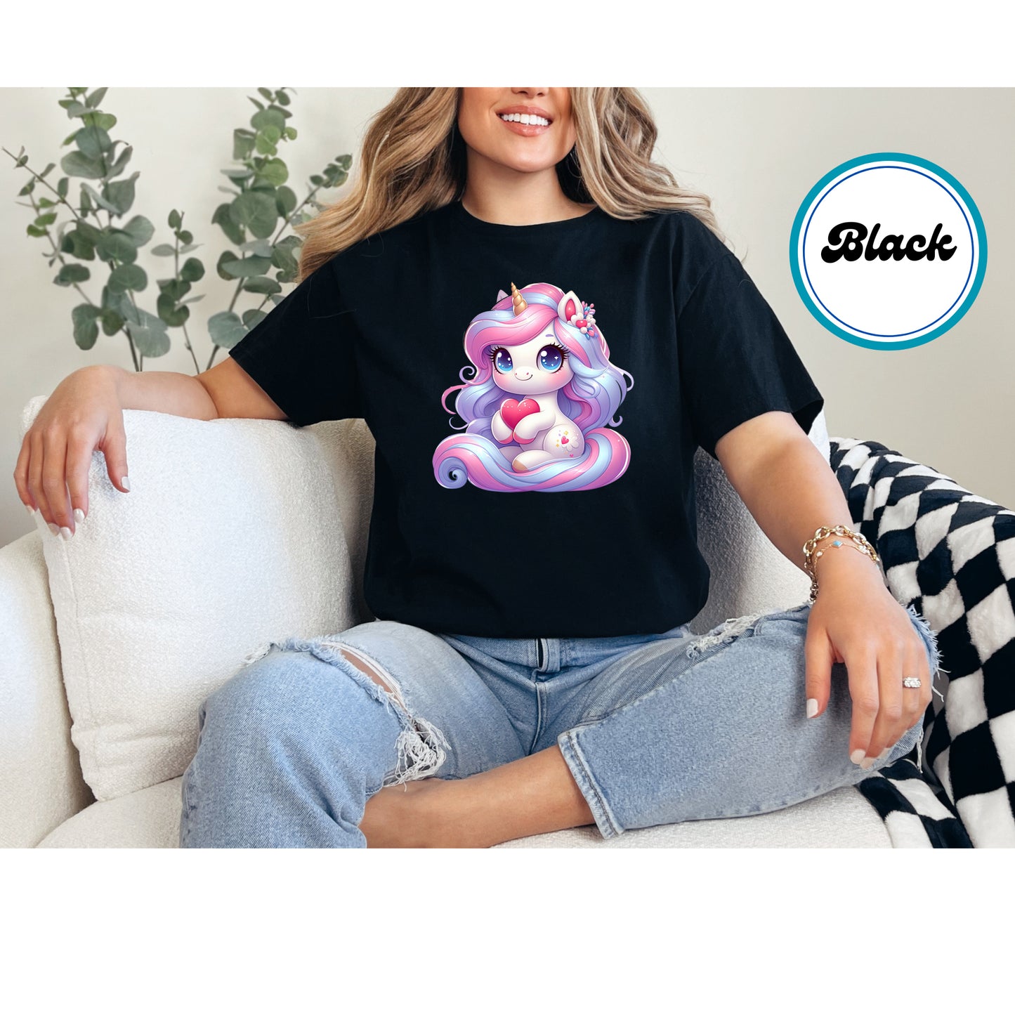 Valentines Day DTF Transfer Iron On Heat Transfer - Ready to Press, Pastel Unicorn DTF Transfer | Ready to Press | Valentine's Day Design 3608