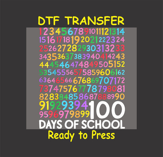 Colorful numbers forming "100 Days of School" design.