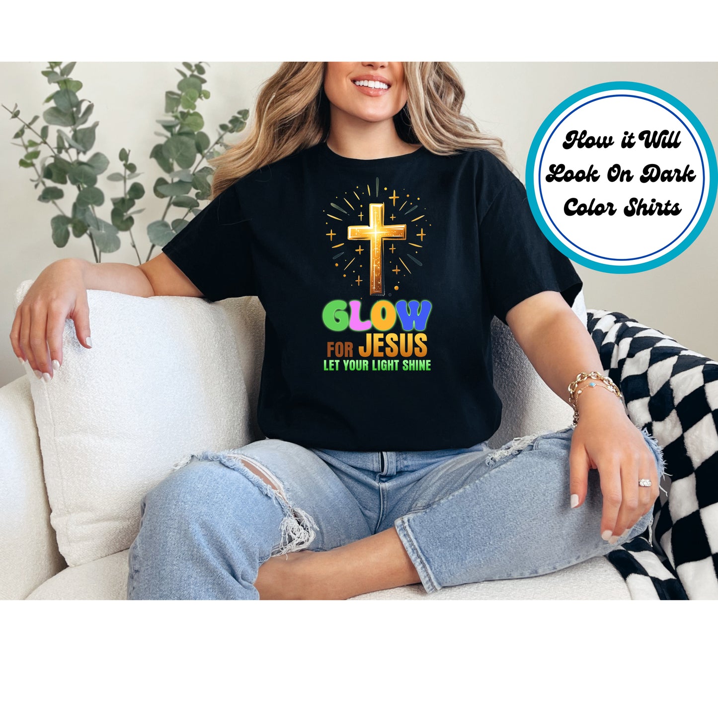 Easter DTF Transfer Iron On Heat Transfer - Ready to Press, Glow for Jesus DTF Transfer | Ready to Press | Easter Design 4773
