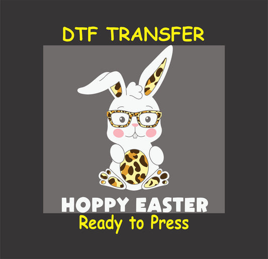 Easter DTF Transfer Iron On Heat Transfer - Ready to Press, Hoppy Easter DTF Transfer | Ready to Press | Easter Design 4806