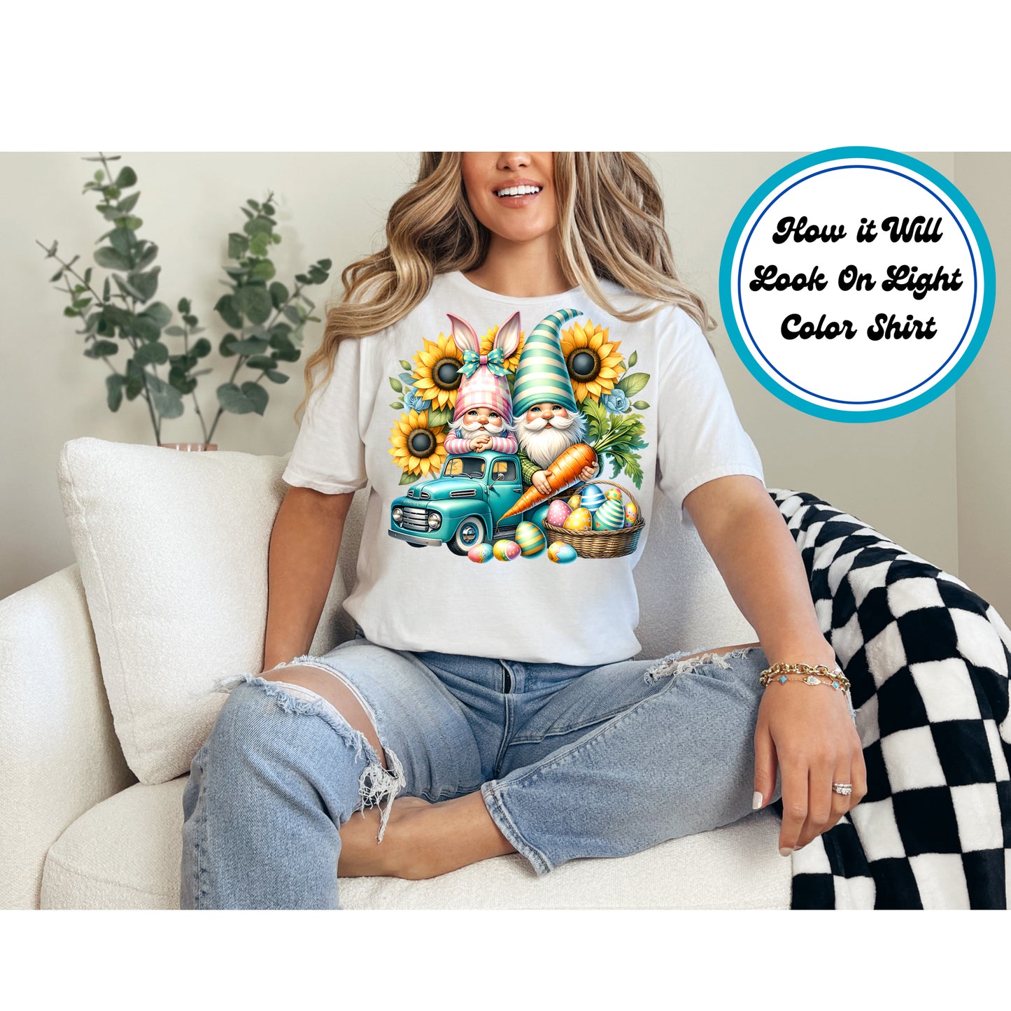 Easter DTF Transfer Iron On Heat Transfer - Ready to Press, Easter Gnome DTF Transfer | Ready to Press | Easter Design 5001