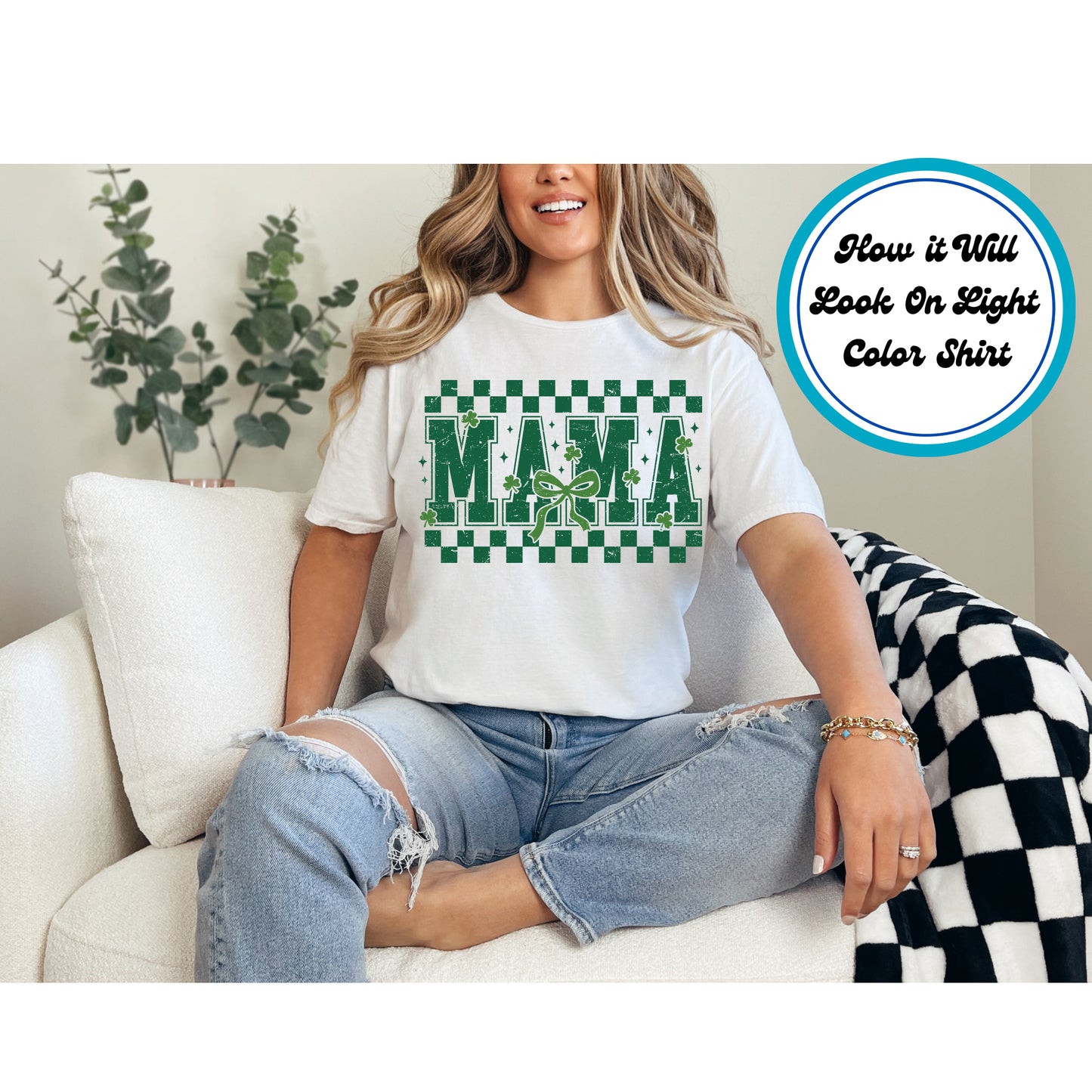 St. Patrick's Day DTF Transfer Iron On Heat Transfer - Ready to Press, St. Patrick's Day Mama DTF Transfer 5416