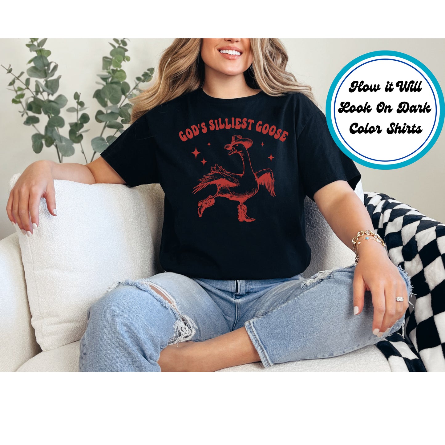 Funny DTF Transfer Iron On Heat Transfer - Ready to Press, God’s Silliest Goose DTF Transfer 5512
