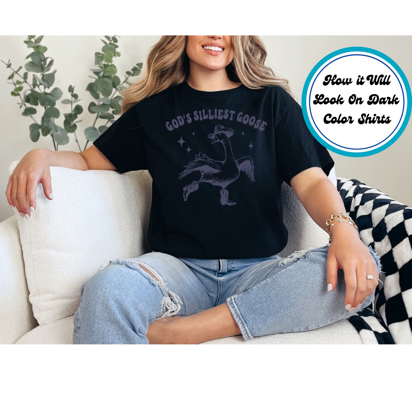 Funny DTF Transfer Iron On Heat Transfer - Ready to Press, God’s Silliest Goose DTF Transfer 5513