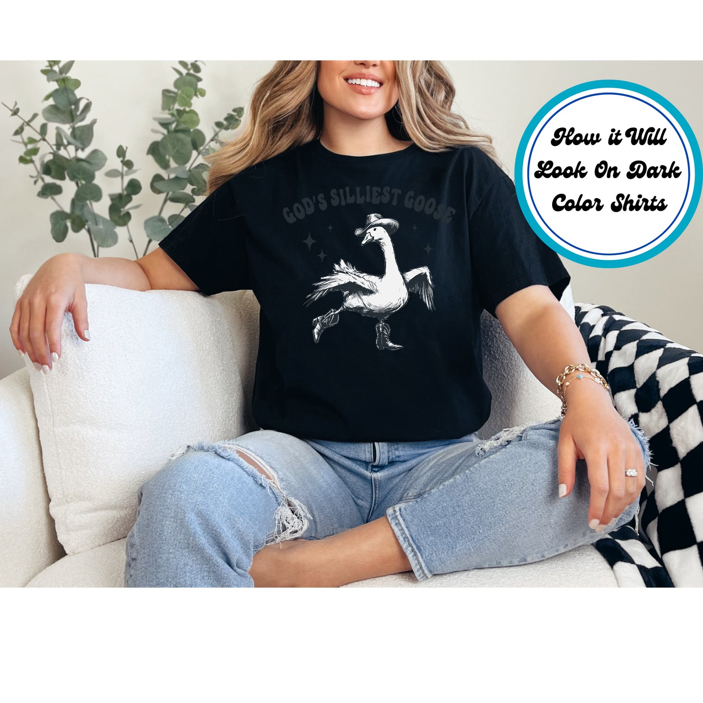 Funny DTF Transfer Iron On Heat Transfer - Ready to Press, God’s Silliest Goose DTF Transfer 5515