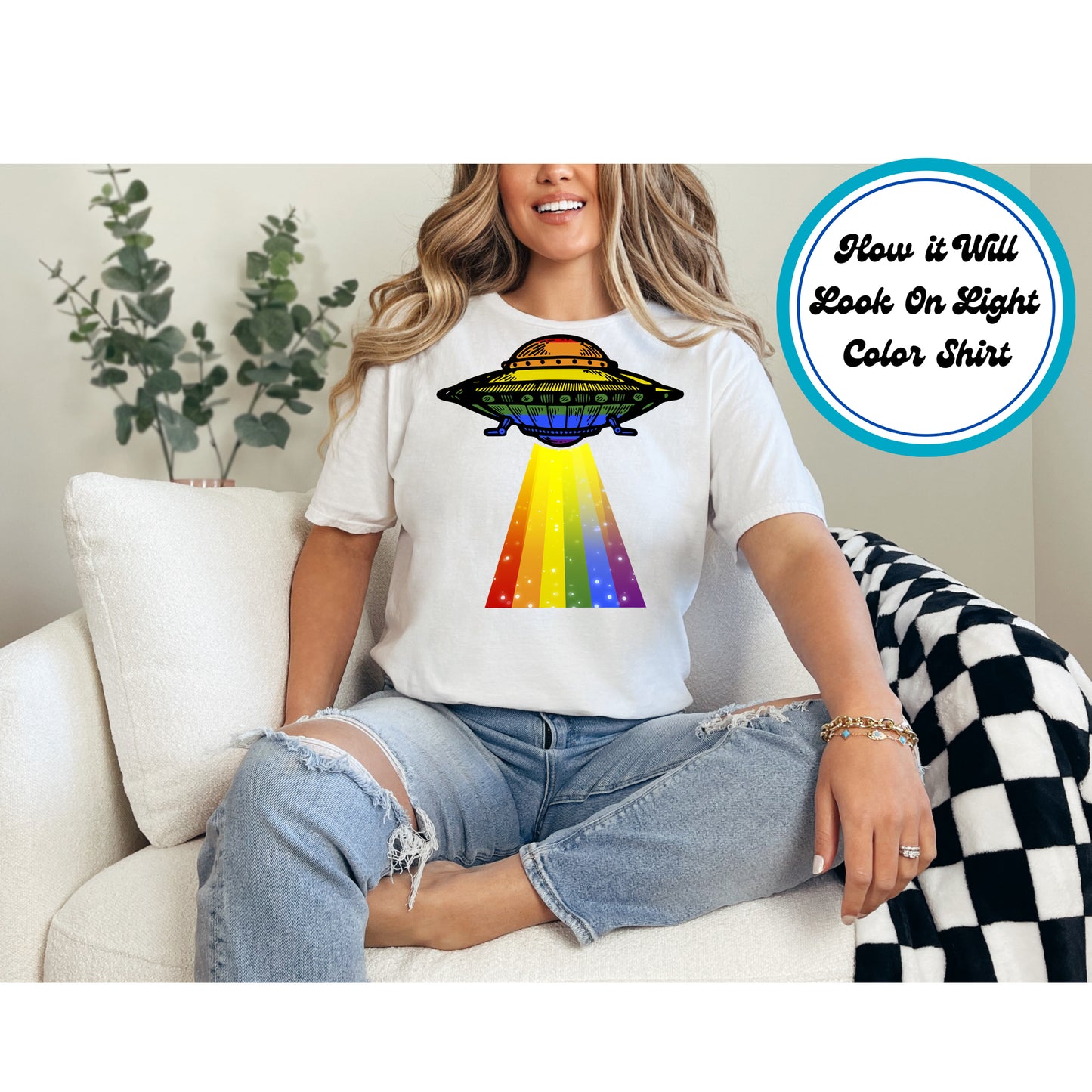 Pride DTF Transfer Iron On Heat Transfer - Ready to Press, UFO Pride DTF Transfer 5781