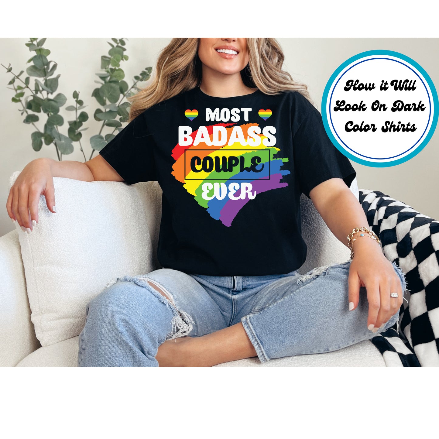 Pride DTF Transfer Iron On Heat Transfer - Ready to Press, Bada** Couple Ever DTF Transfer 5789