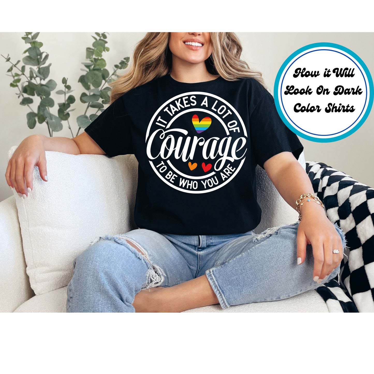 Pride DTF Transfer Iron On Heat Transfer - Ready to Press, It Takes Courage DTF Transfer 5821
