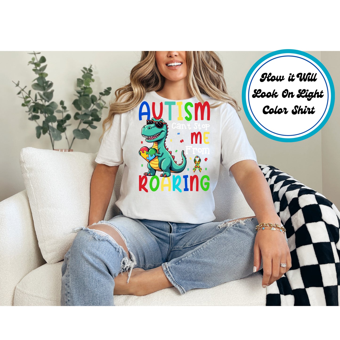Autism Awareness DTF Transfer Iron On Heat Transfer - Ready to Press, Autism Can’t Stop Me DTF Transfer 5919