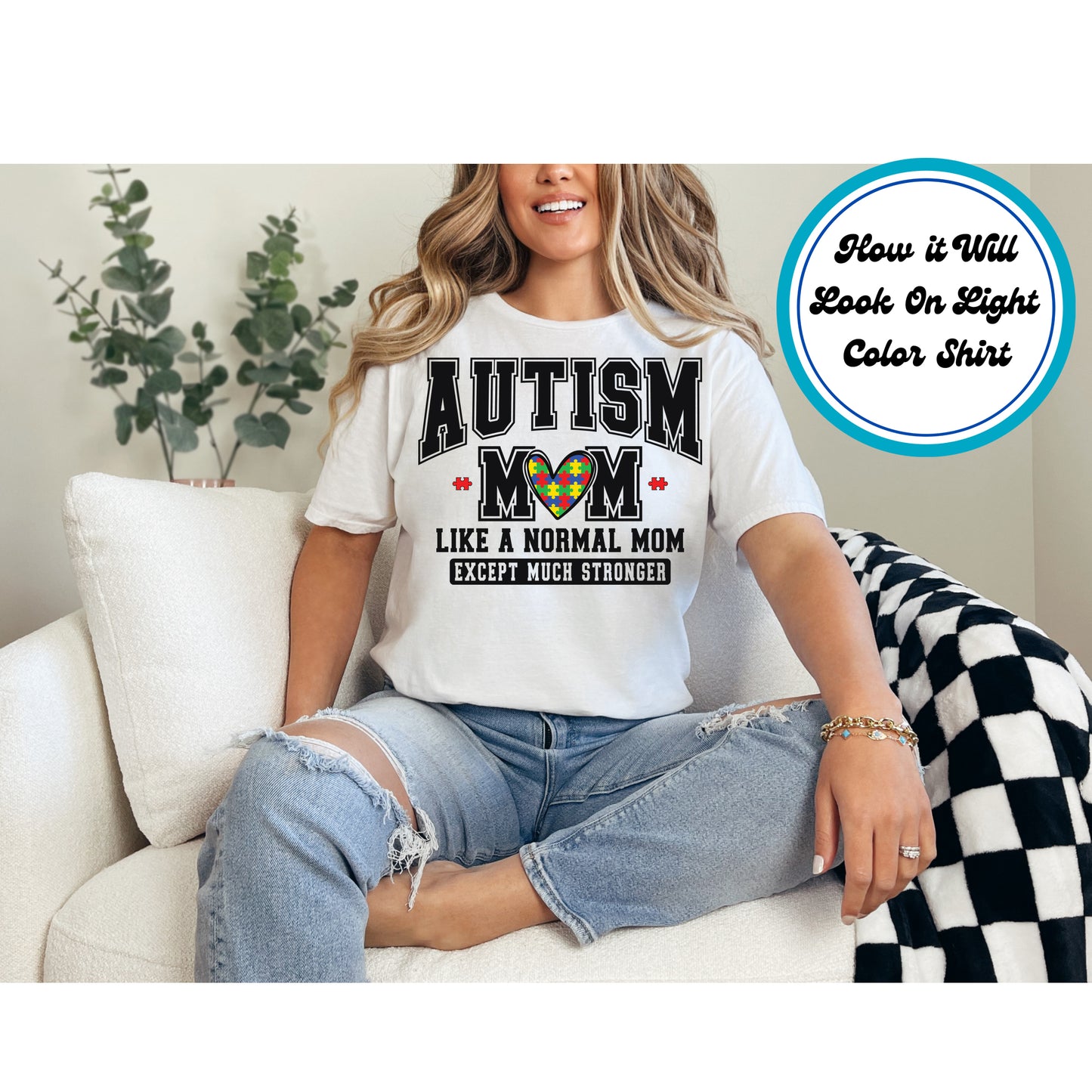 Autism Awareness DTF Transfer Iron On Heat Transfer - Ready to Press, Autism Mom DTF Transfer 5933