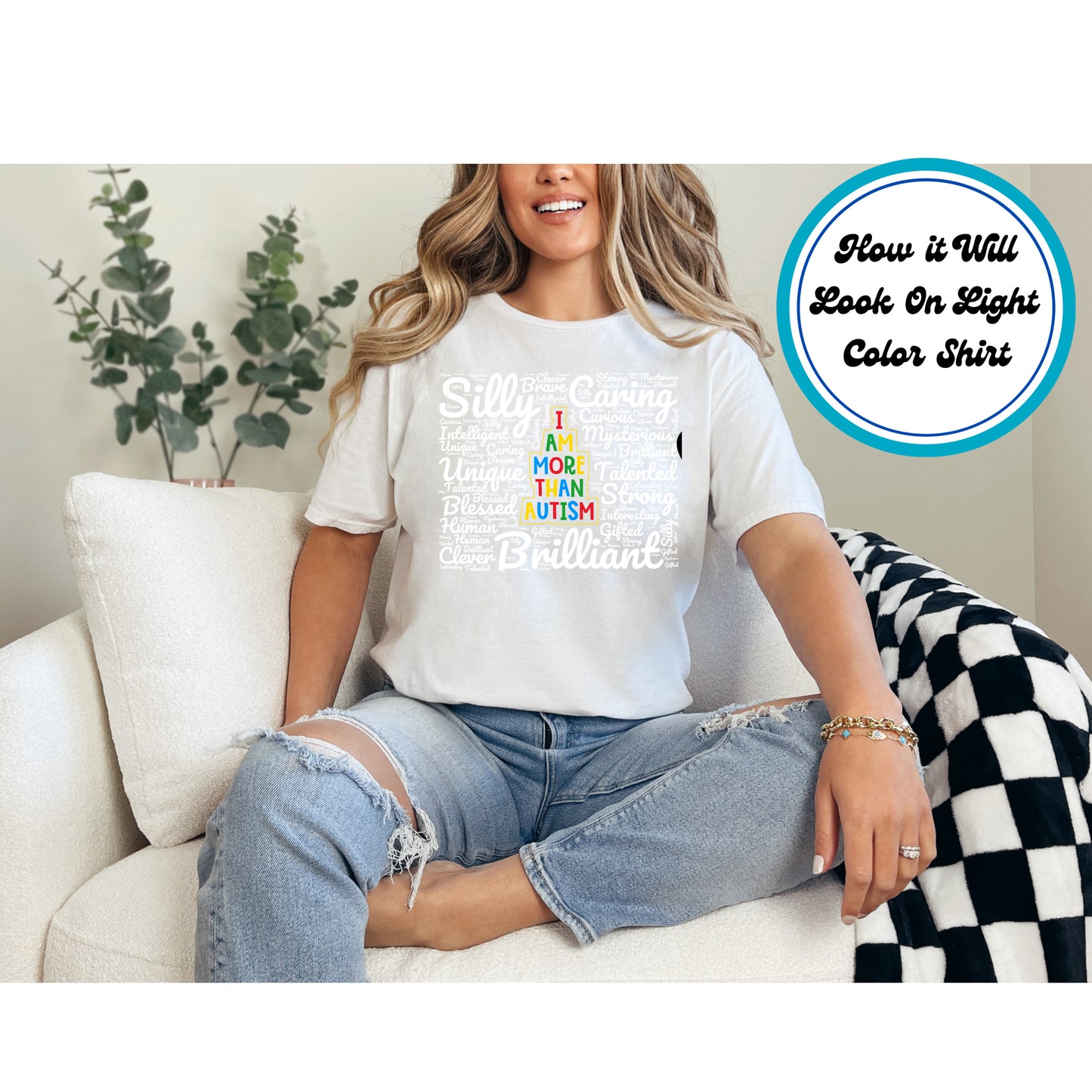 Autism Awareness DTF Transfer Iron On Heat Transfer - Ready to Press, I Am More Than Autism DTF Transfer 5935