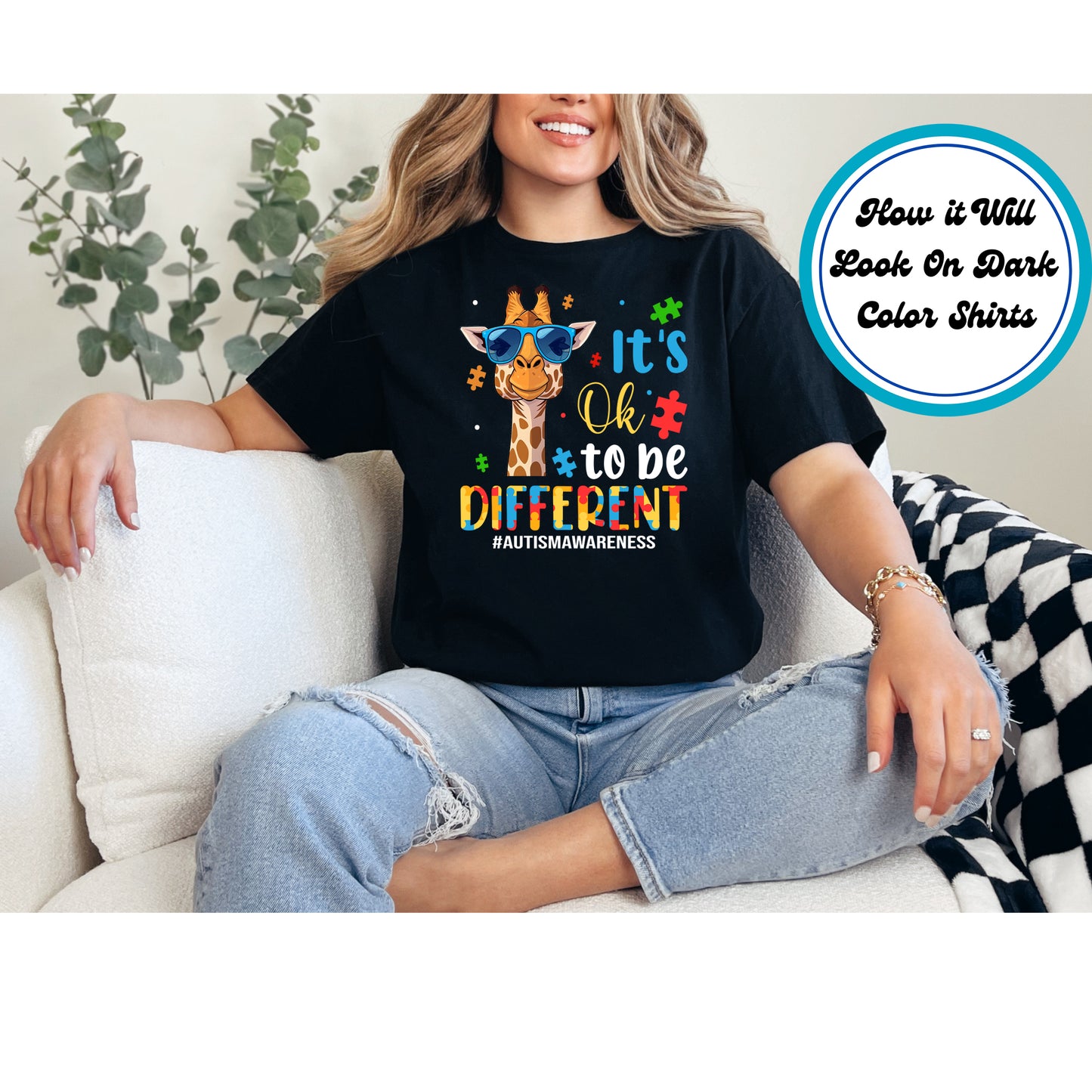 Autism Awareness DTF Transfer Iron On Heat Transfer - Ready to Press, It's Ok to Be Different DTF Transfer 5942
