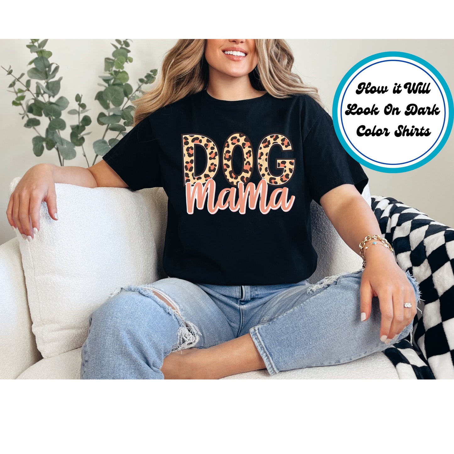 Dog DTF Transfer Iron On Heat Transfer - Ready to Press, Leopard Mama DTF Transfer 5969