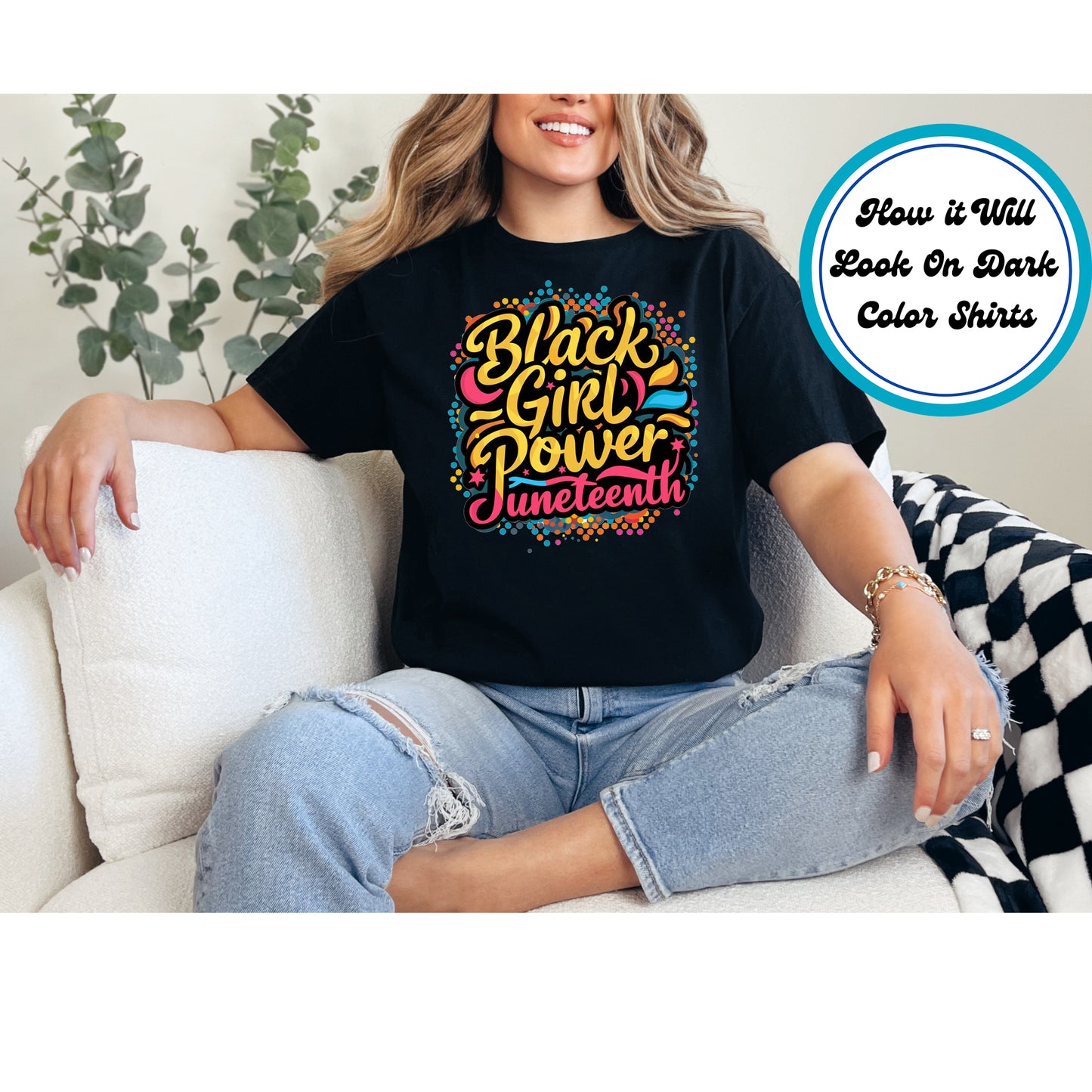 Juneteenth DTF Transfer Iron On Heat Transfer - Ready to Press, Black Girl Power DTF Transfer 6005