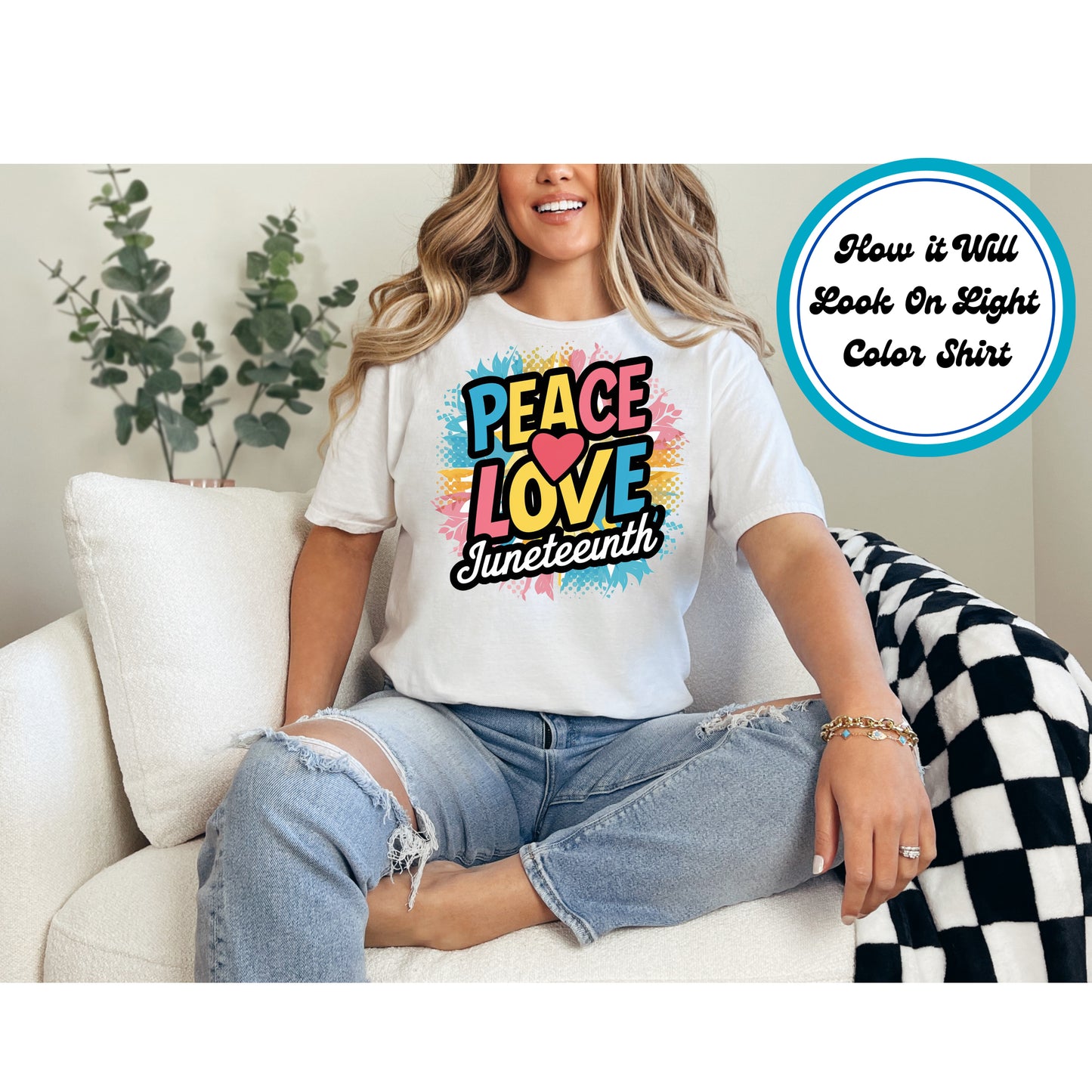 Juneteenth DTF Transfer Iron On Heat Transfer - Ready to Press, Peace & Love DTF Transfer 6008