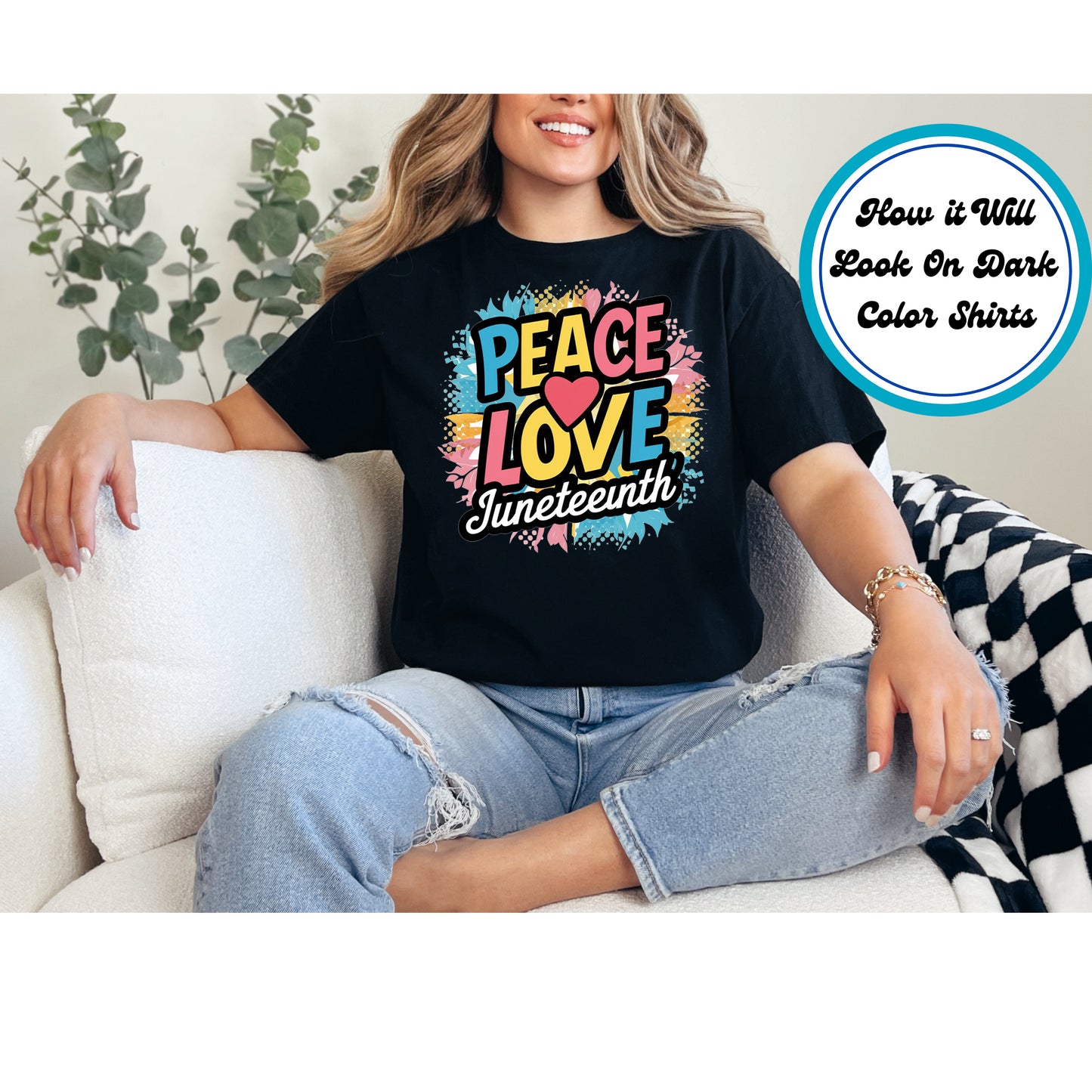 Juneteenth DTF Transfer Iron On Heat Transfer - Ready to Press, Peace & Love DTF Transfer 6008