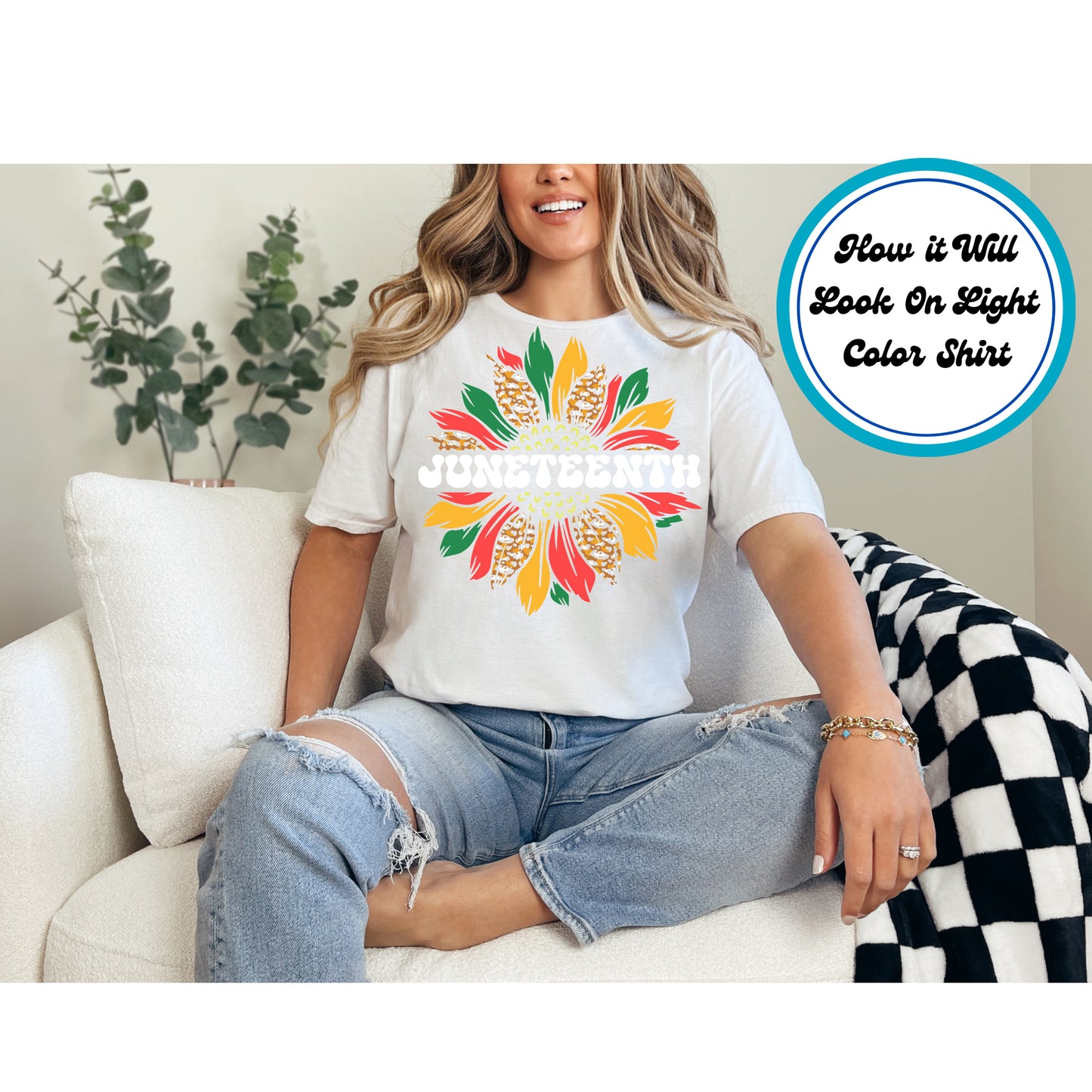 Juneteenth DTF Transfer Iron On Heat Transfer - Ready to Press, Pan African Sunflower DTF Transfer 6017