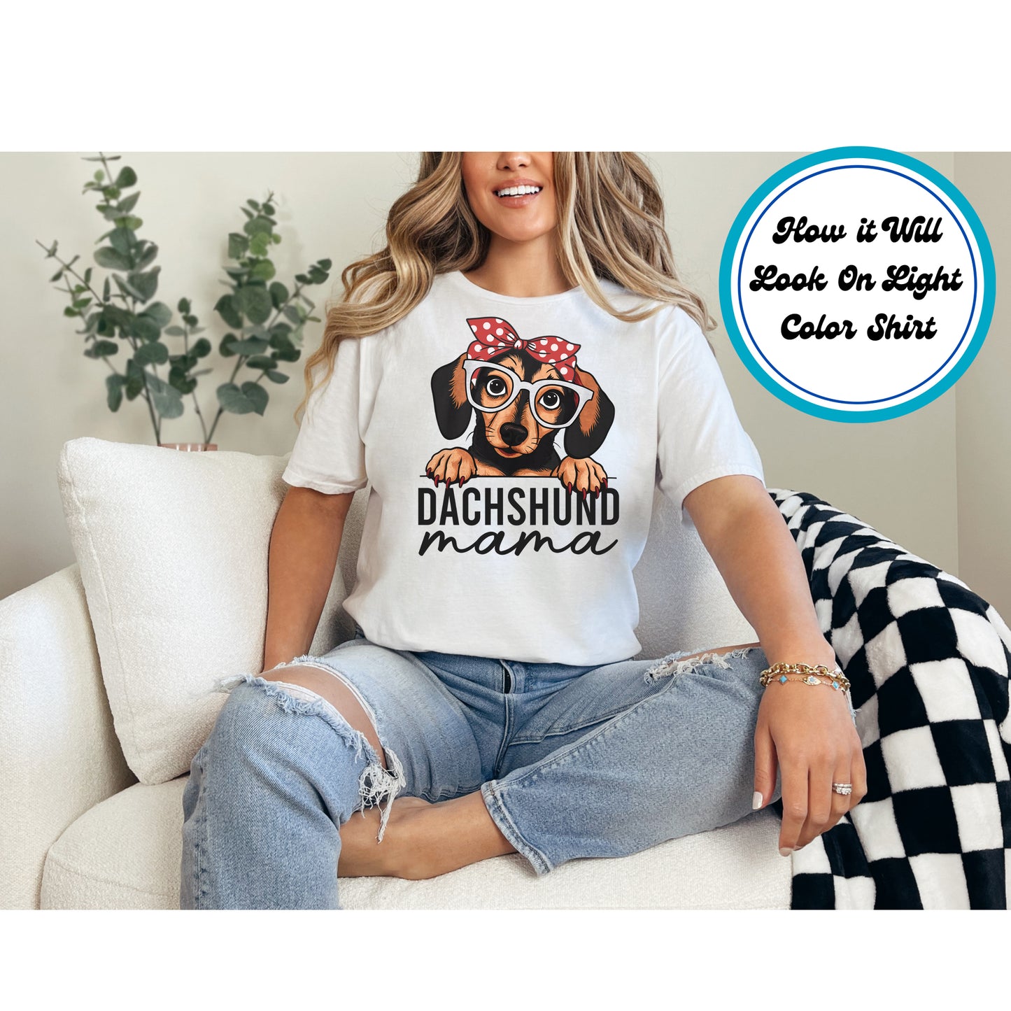 Dog DTF Transfer Iron On Heat Transfer - Ready to Press, Dachshund Mama DTF Transfer 6018