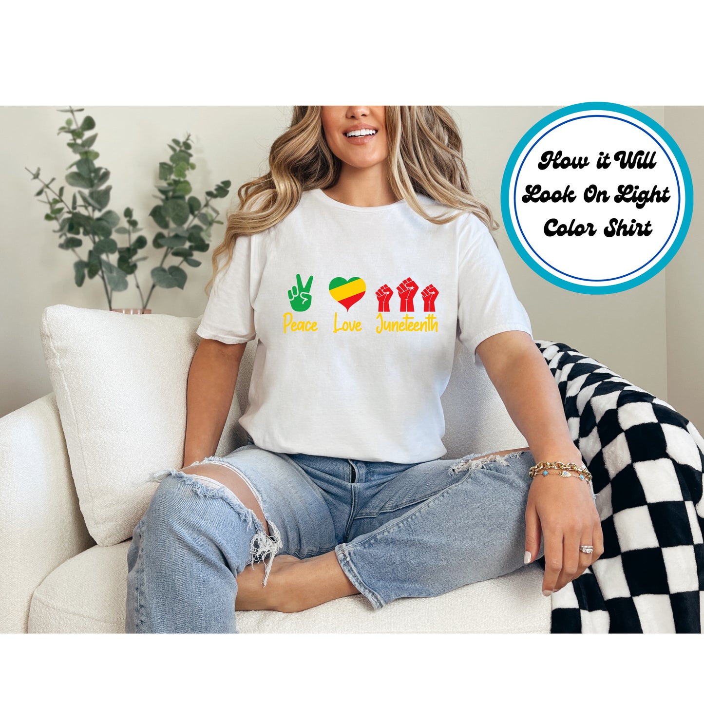 Juneteenth DTF Transfer Iron On Heat Transfer - Ready to Press, Peace & Love DTF Transfer 6034