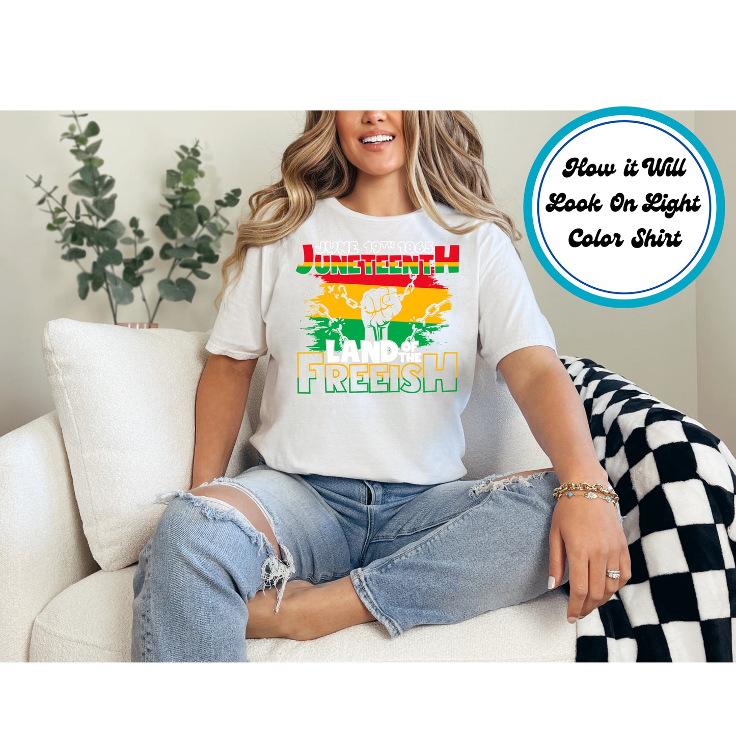 Juneteenth DTF Transfer Iron On Heat Transfer - Ready to Press, Land of the Free DTF Transfer 6039