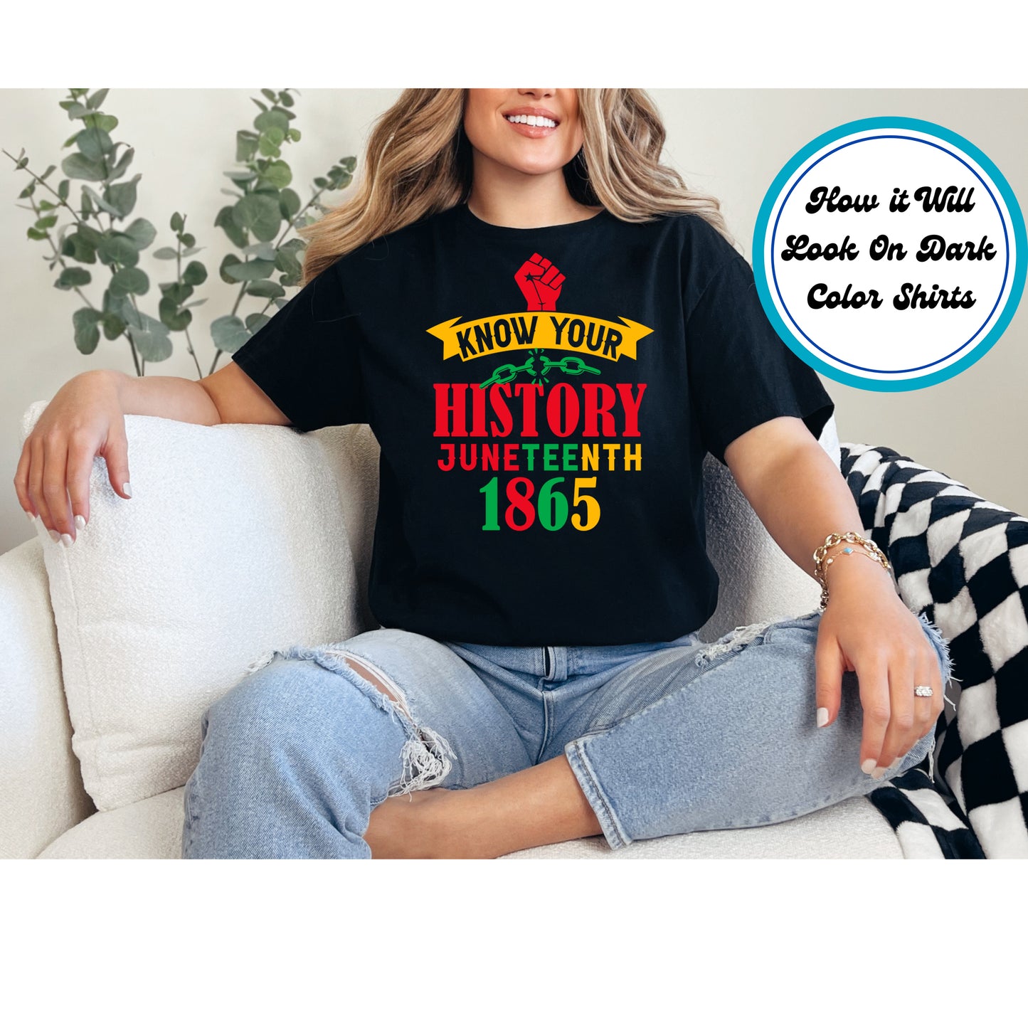 Juneteenth DTF Transfer Iron On Heat Transfer - Ready to Press, Know Your History DTF Transfer 6050
