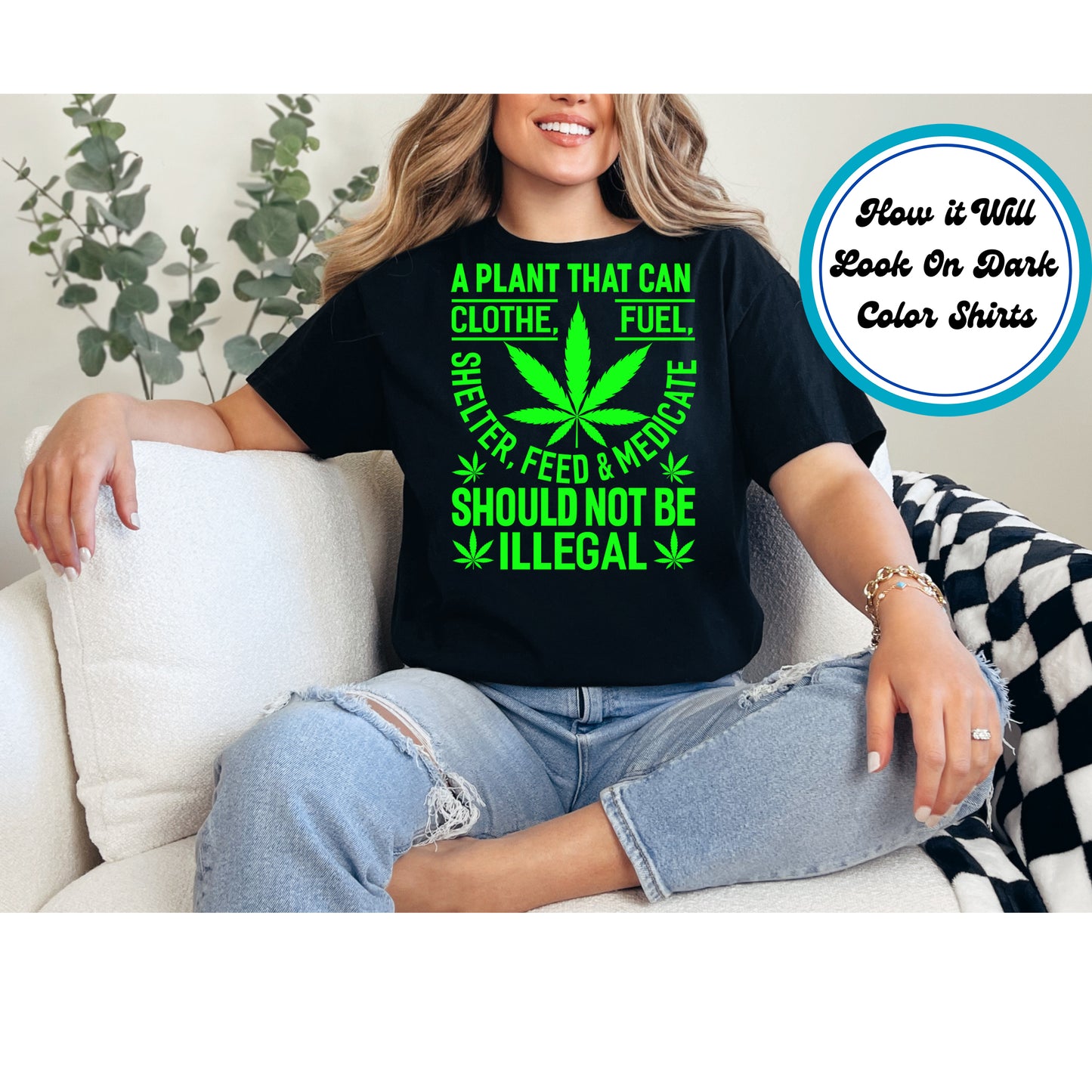 Cannabis DTF Transfer Iron On Heat Transfer - Ready to Press, Cannabis Rights DTF Transfer 6153