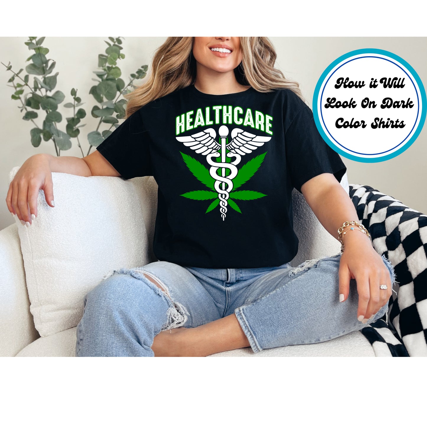 Cannabis DTF Transfer Iron On Heat Transfer - Ready to Press, Healthcare DTF Transfer 6235