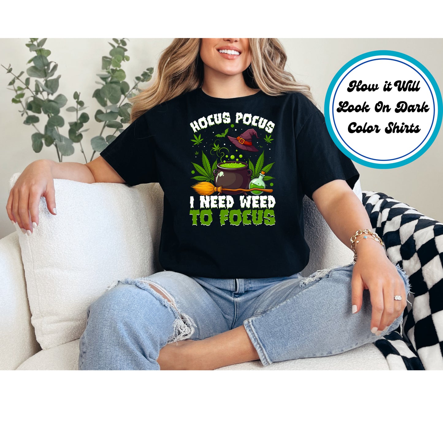 Cannabis DTF Transfer Iron On Heat Transfer - Ready to Press, Cauldron and Cannabis DTF Transfer 6273