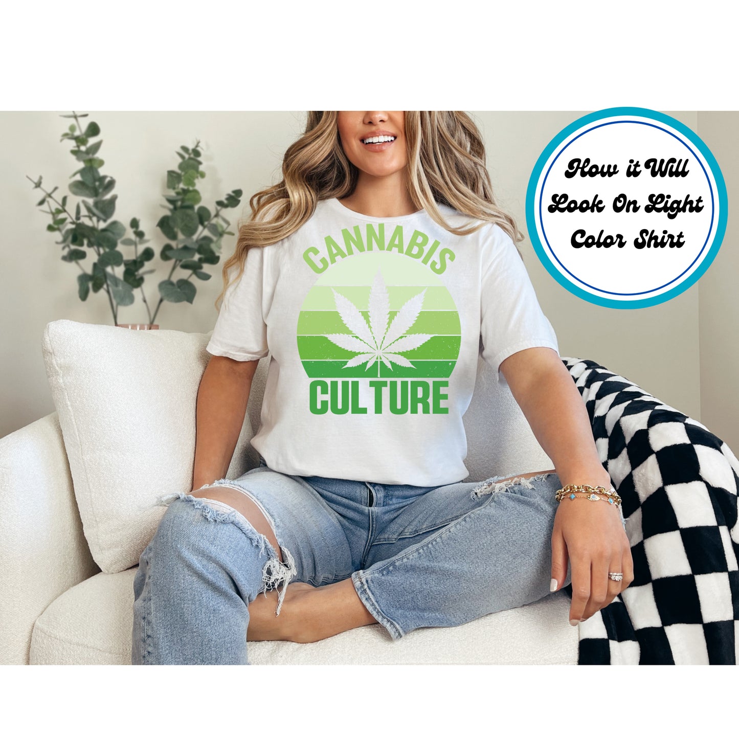 Cannabis DTF Transfer Iron On Heat Transfer - Ready to Press, Cannabis Culture DTF Transfer 6278