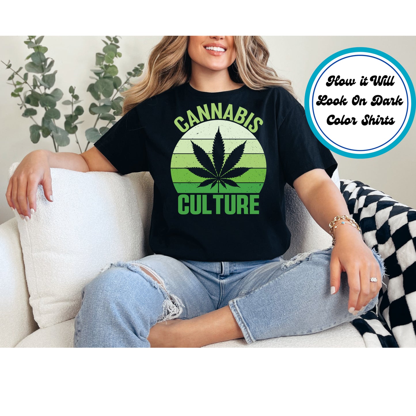 Cannabis DTF Transfer Iron On Heat Transfer - Ready to Press, Cannabis Culture DTF Transfer 6278