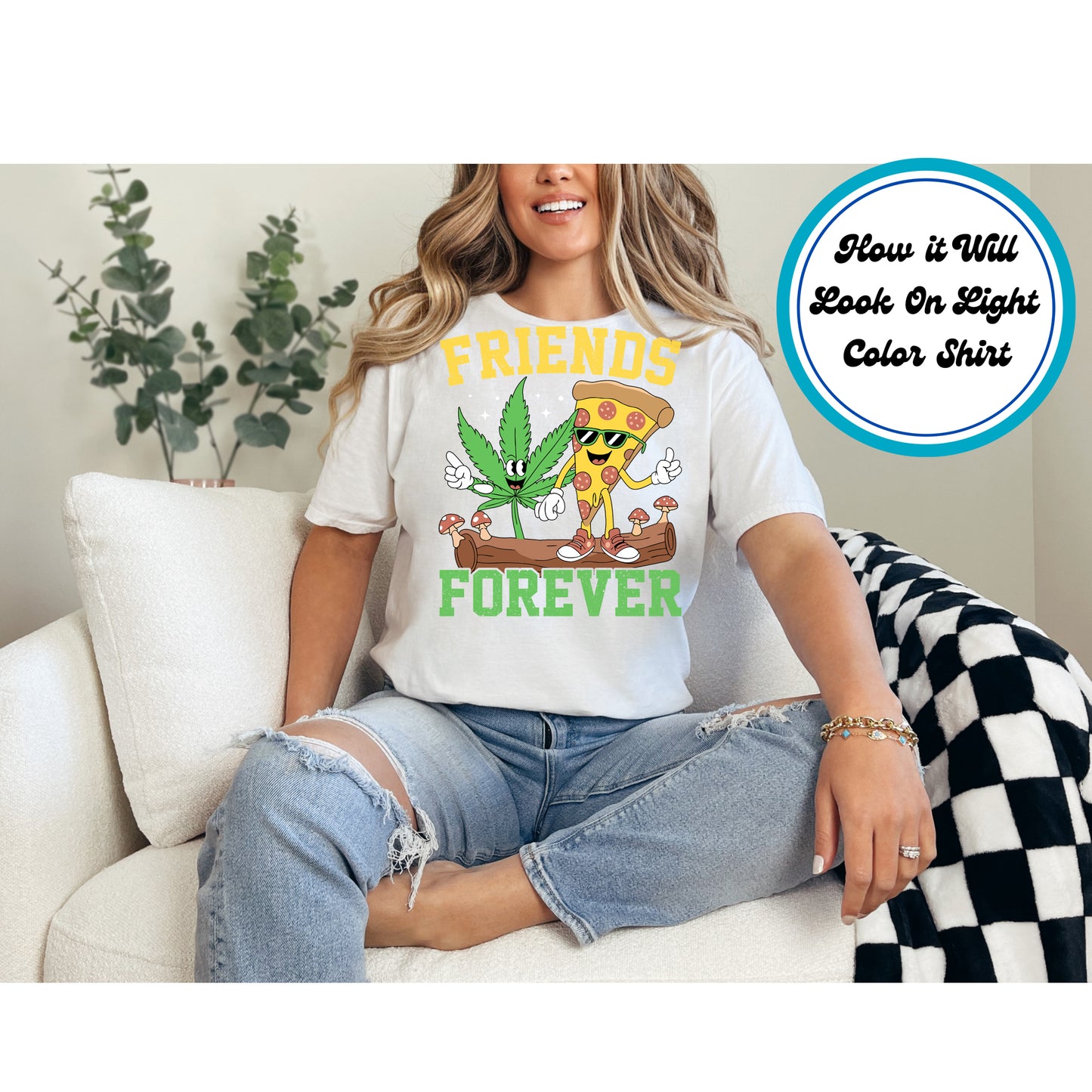 Cannabis DTF Transfer Iron On Heat Transfer - Ready to Press, Friends Forever DTF Transfer 6285