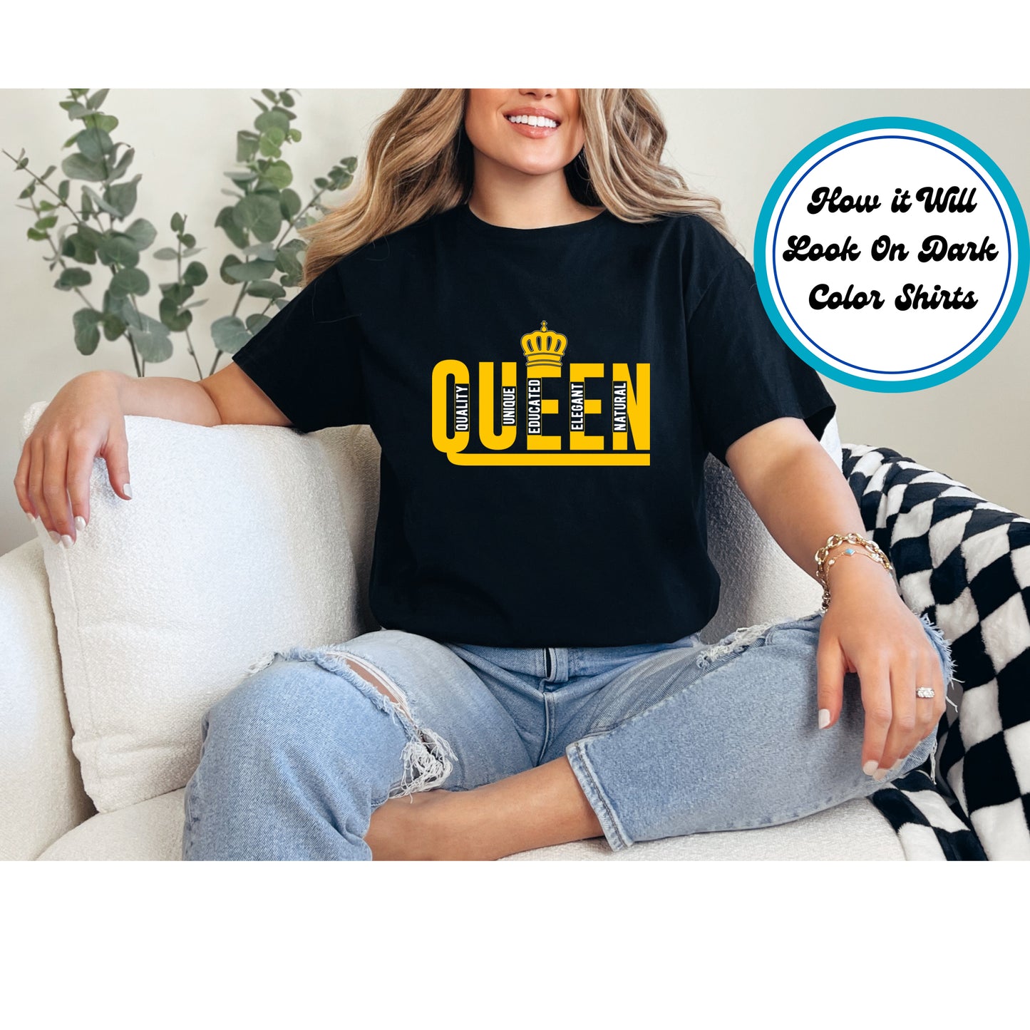 Juneteenth DTF Transfer Iron On Heat Transfer - Ready to Press, QUEEN Acronym DTF Transfer 6361