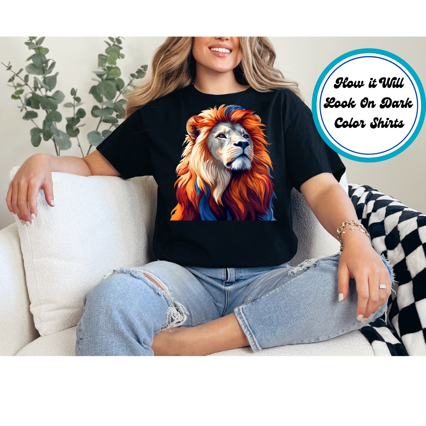 Juneteenth DTF Transfer Iron On Heat Transfer - Ready to Press, Fiery Mane Lion Head DTF Transfer 6387
