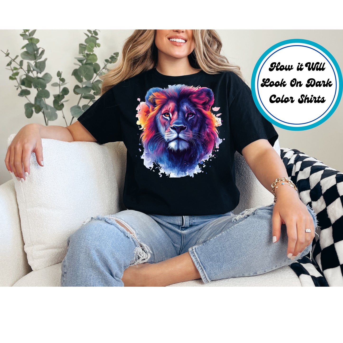 Juneteenth DTF Transfer Iron On Heat Transfer - Ready to Press, Electric Aura Lion DTF Transfer 6403