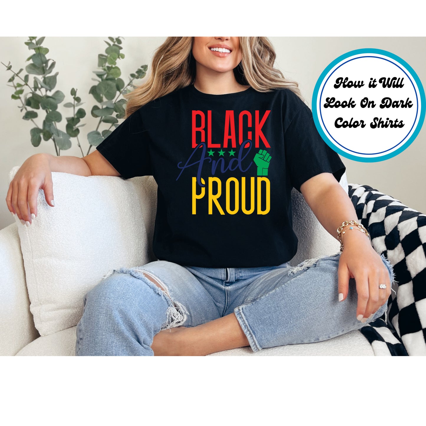 Juneteenth DTF Transfer Iron On Heat Transfer - Ready to Press, Black and Proud DTF Transfer 6420