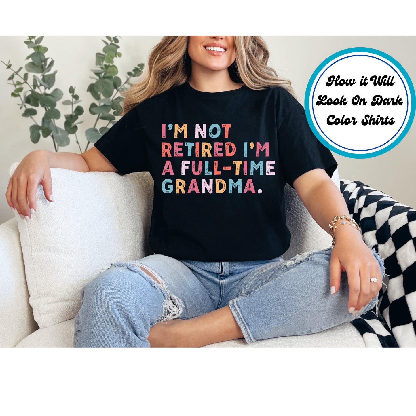 Mom DTF Transfer Iron On Heat Transfer - Ready to Press, Full-Time Grandma DTF Transfer 6659