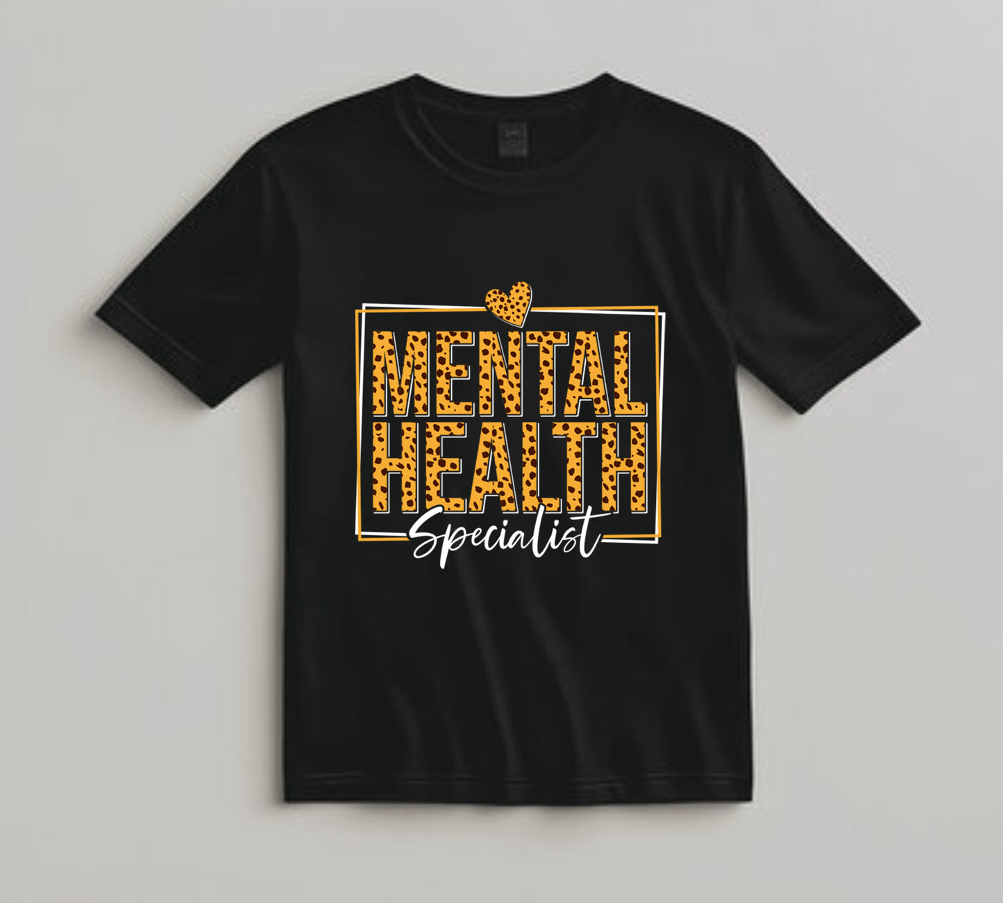 Mental Health Awareness DTF Transfer Iron On Heat Transfer - Ready to Press, Leopard Print Counselor DTF Transfer 6834