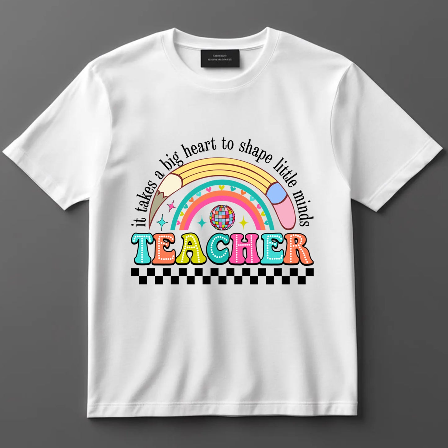 Teacher DTF Transfer Iron On Heat Transfer - Ready to Press, Shape Little Minds DTF Transfer 6912