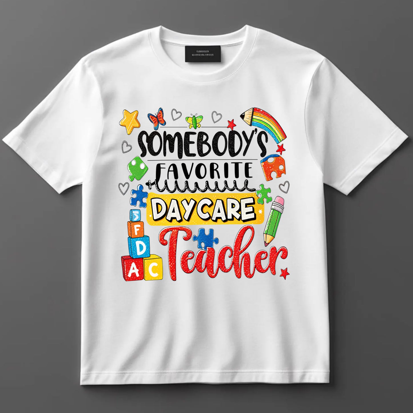 Teacher DTF Transfer Iron On Heat Transfer - Ready to Press, Daycare Teacher DTF transfer 6916