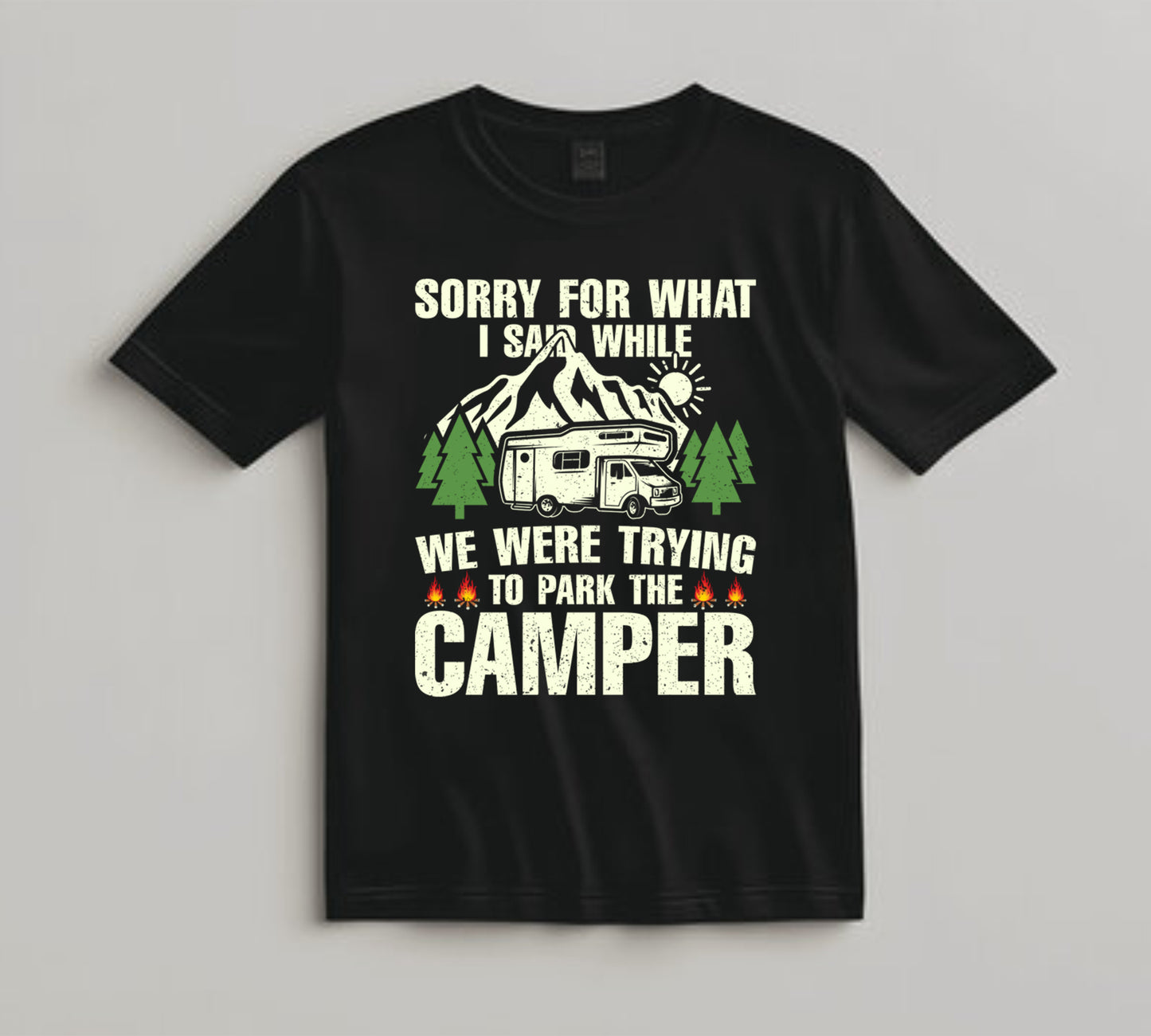 Camping DTF Transfer Iron On Heat Transfer - Ready to Press, Funny Camper Parking DTF transfer 6920