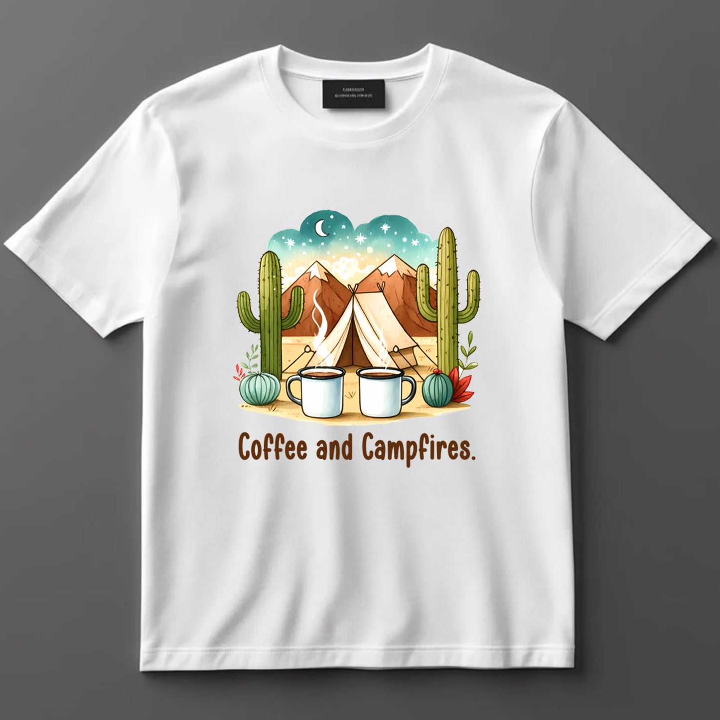 Camping DTF Transfer Iron On Heat Transfer - Ready to Press, Coffee and Campfires DTF transfer 6927